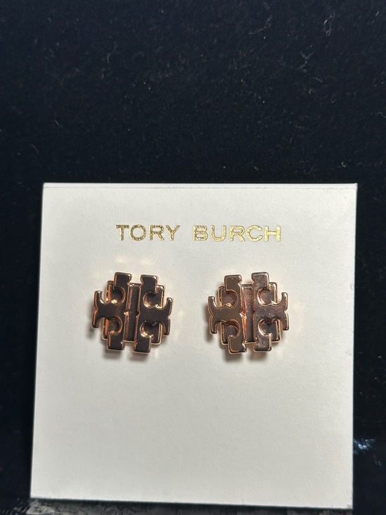 Tory Burch Jewelry - Tory Burch Rose Gold Double T Logo Stud Earrings | Signature Designer Studs